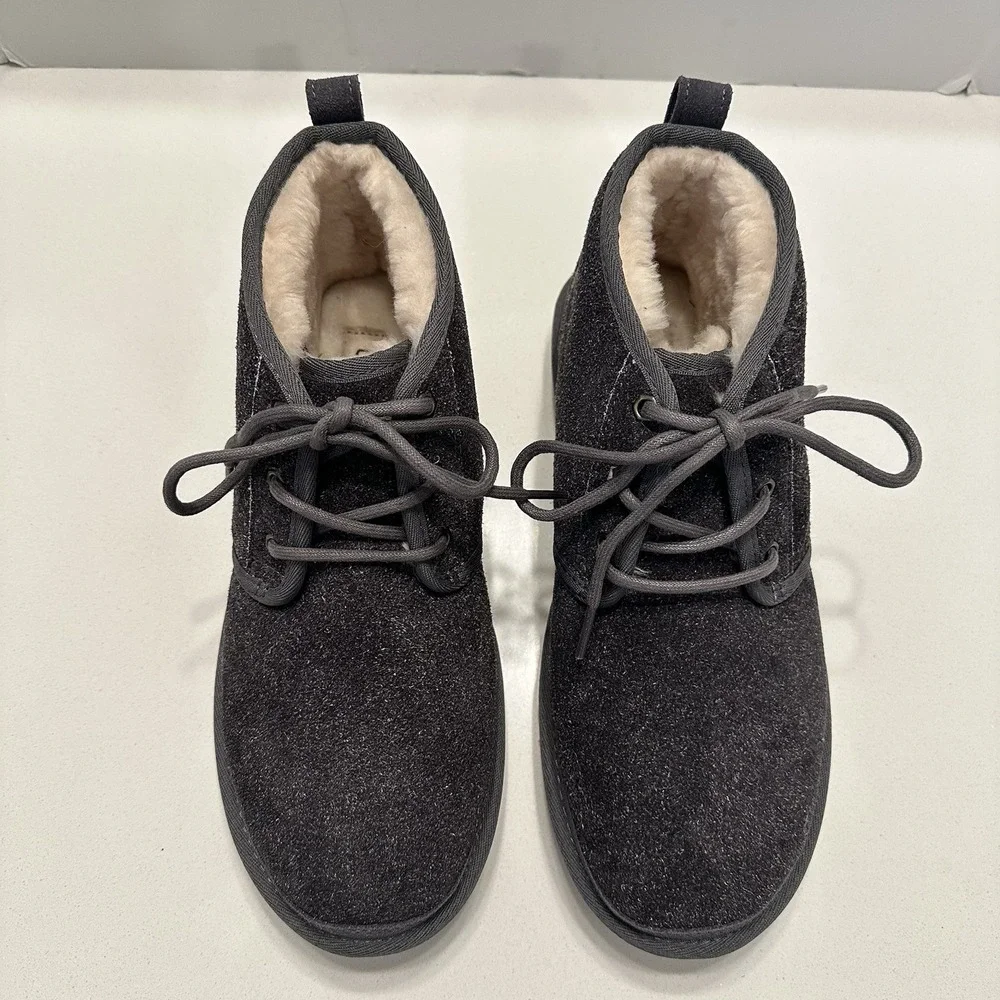 UGG Men's Neumel Shaggy Suede Chukka Boot Lace-up Shoe Dark‎ Grey #1158219 Sz 9